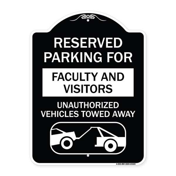 Reserved Parking for Faculty and Visitors Unauthorized Vehicles Towed Away, A-DES-BW-1824-23103